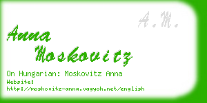 anna moskovitz business card